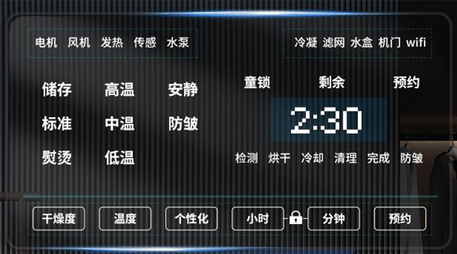 冷凝衣物烘干機擁有獨立大屏，實(shí)現智能快速烘干！