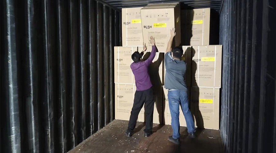 挑燈夜戰，順利完成客戶(hù)Argos的滾筒干衣機出貨