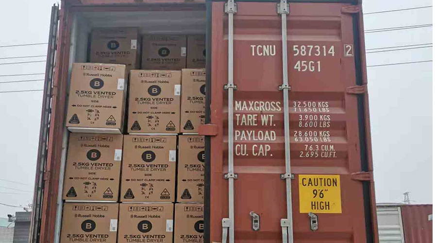 年底沖刺！順利完成英國Russell hobbs客戶(hù)的滾筒干衣機出貨